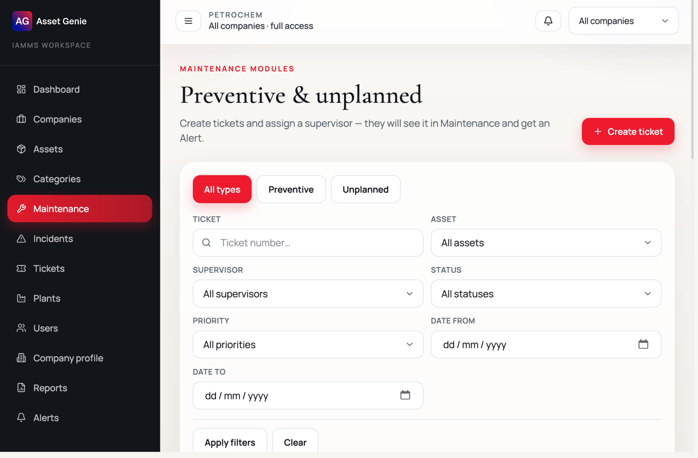 Prevention and capture workspace